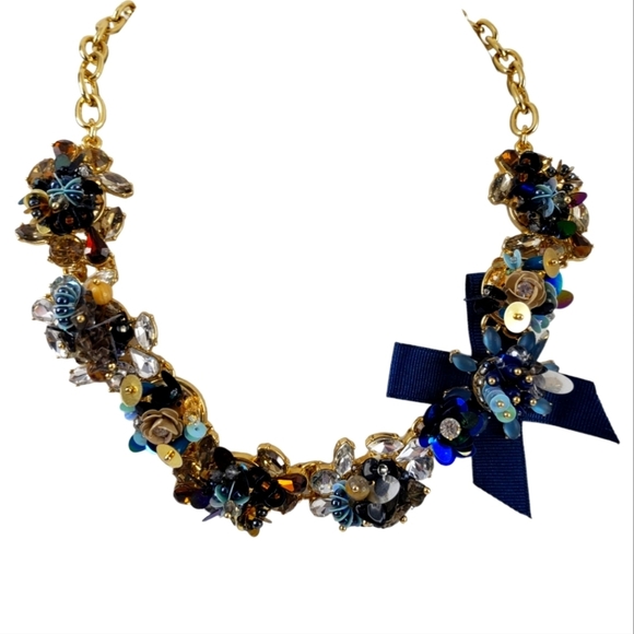 Talbots statement necklace blue teal gold purple pink stunning details - Picture 11 of 15